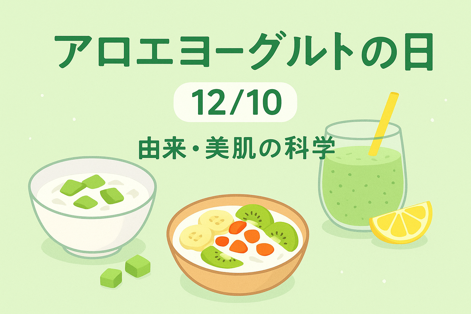 アロエヨーグルトの日の由来と美肌効果を解説するアイキャッチ画像