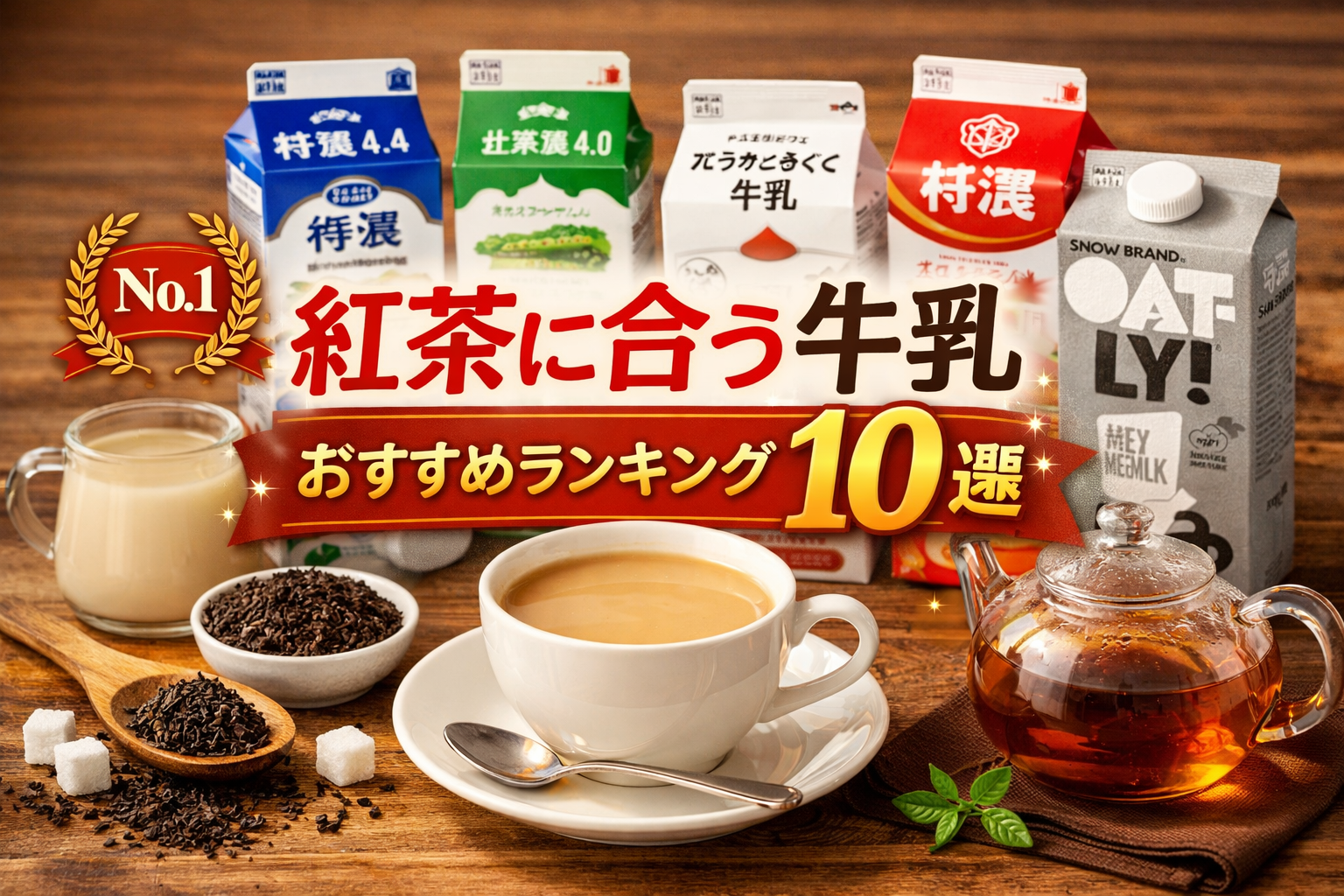 紅茶に合う牛乳おすすめランキング10選｜ミルクティー向け濃厚・低温殺菌牛乳を比較したアイキャッチ画像