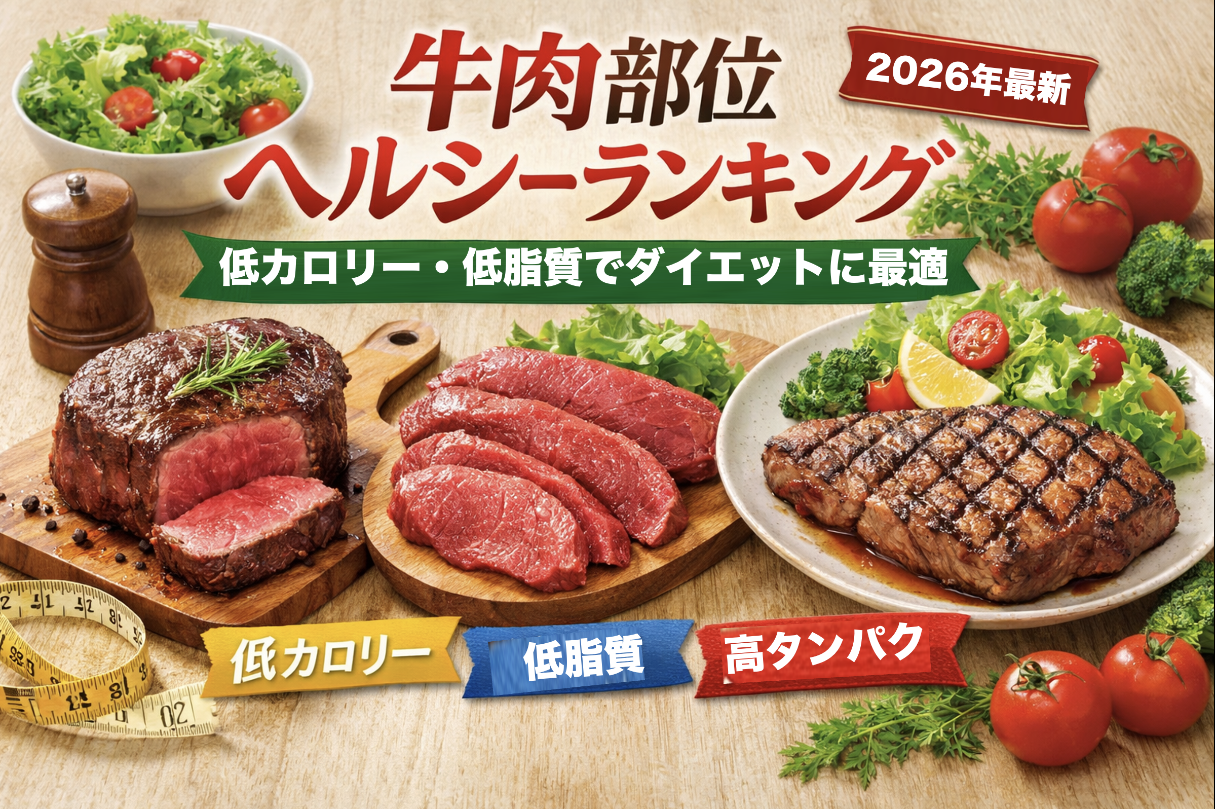 低カロリー・低脂質でダイエット向きな牛肉部位を比較したヘルシーランキング2026年最新版