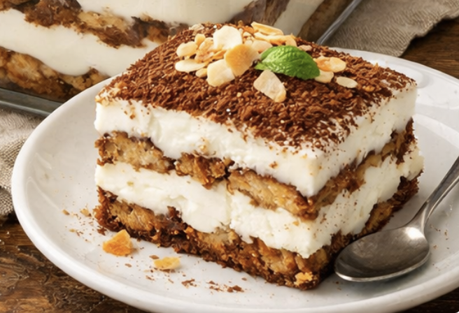 ココナッツサブレとヨーグルトで作る簡単ティラミス風スイーツの完成イメージ