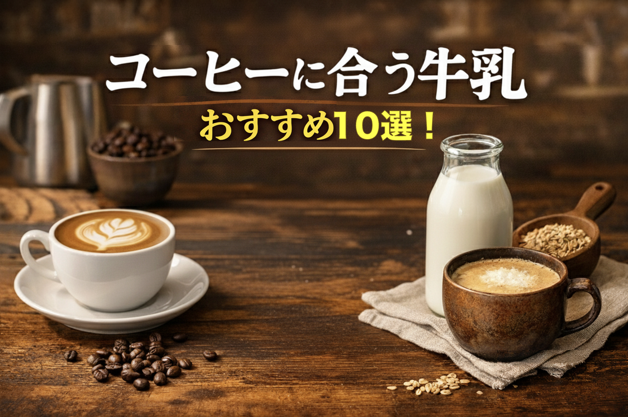 コーヒーに合う牛乳おすすめ10選｜ラテ・カフェオレ別に比較した2026年最新版アイキャッチ画像