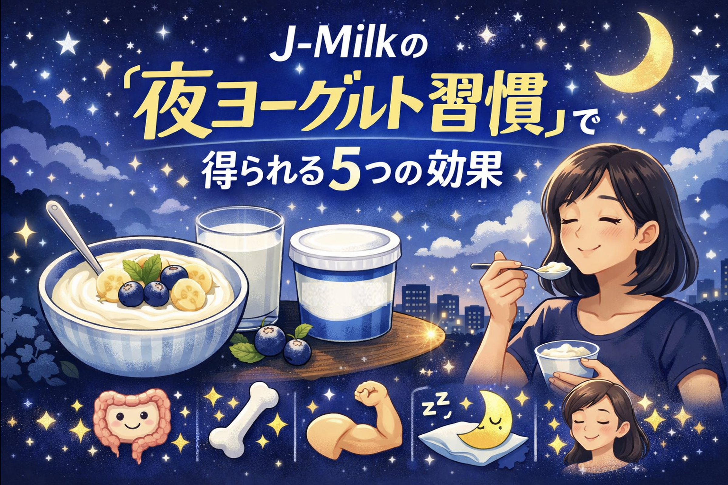 ヨルグルトとは？J-Milkが提案する夜ヨーグルト習慣と腸活・睡眠改善の効果