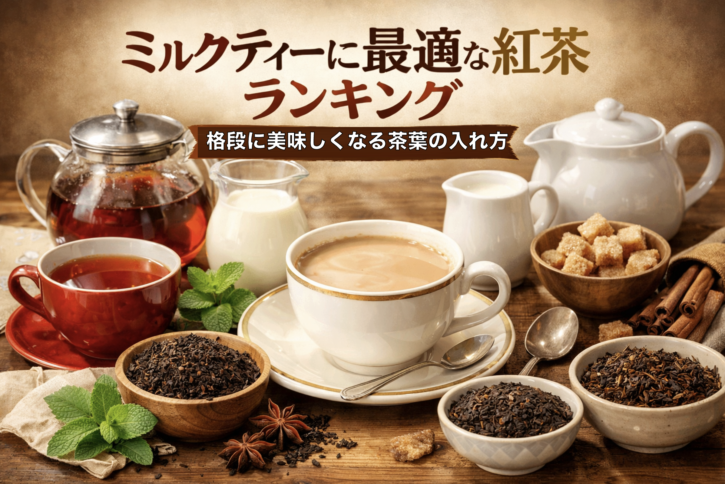 ミルクティーに最適な紅茶ランキング｜アッサムやウバなど牛乳に合う茶葉と淹れ方
