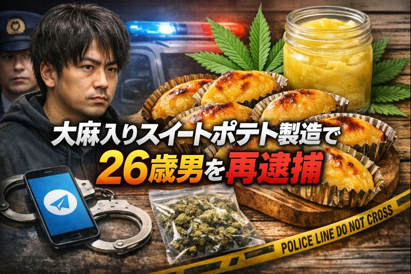大麻入りスイートポテト製造事件で26歳男を再逮捕、THCバターと軽井沢別荘を捜査する警察