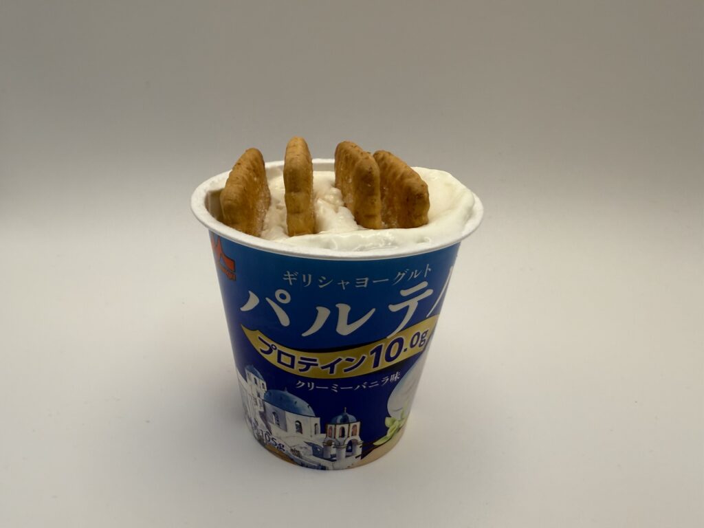 パルテノとココナッツサブレで作るチーズケーキ風デザートの作り方工程