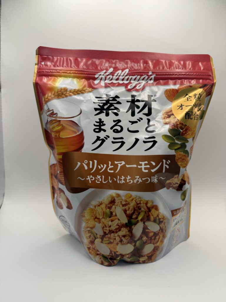 ケロッグ 素材まるごとグラノラ パリッとアーモンド はちみつ味 パッケージ