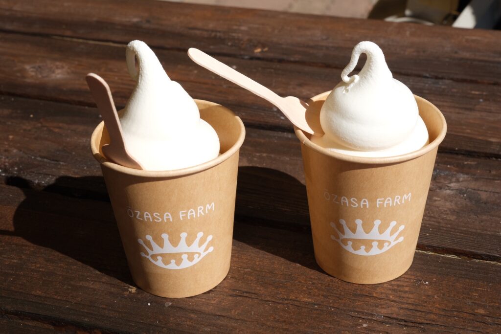 Brown Swiss milk soft serve ice cream